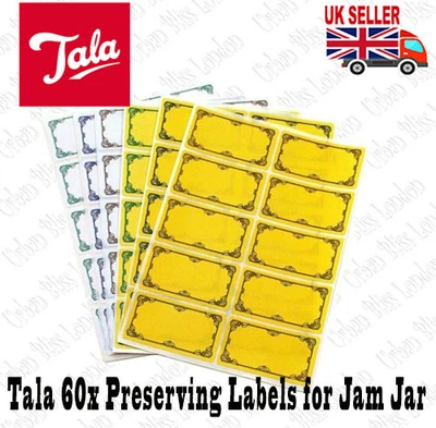 £3.79 • Buy Tala 60 Preserving Labels For Jam Jar Preserves Chutney Pickle Freezer Stickers