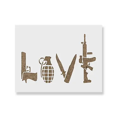 Love Guns Stencil - Durable & Reusable Mylar Stencils • $5.99