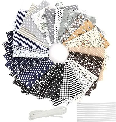 60X50cm Fat Quarters 10PCS 100% Cotton Fabric Assorted Pre-Cut Bundle DIY Decor • £7.80