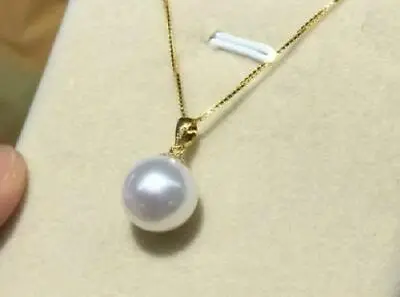 Beautiful AAA 16MM South Sea White Shell Pearl Pendant Necklace 14k Gold 17-18  • $11.99
