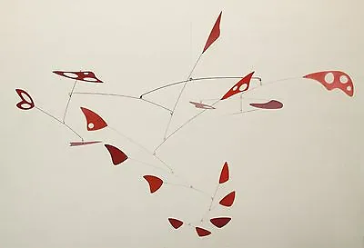 Large Red Mobile Mid-century Modern Sculpture Art Hanging Metal Sculpture • $999