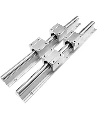 2 Pcs SBR25 500mm Linear Rail Shaft Rod + 4 Pcs SBR25UU Block Bearing • £22.50