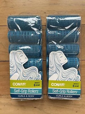 Lot Of 2 Conair Self-Grip Curls & Body Hair Curlers Small Blue 6 Count New • $13.99