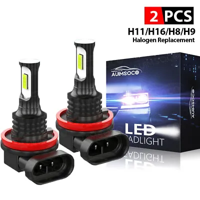 $13.99 • Buy H11 LED Headlight Super Bright Bulbs Kit 6000K White 330000LM HIGH/LOW Beam