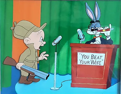 Wideo Wabbit Elmer Fudd Production Cel 1956 Looney Tunes Warner • $1750