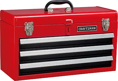 Craftsman Portable Ball-Bearing 3-Drawer Steel Lockable Tool Box Red Cabinet NEW • $84.99