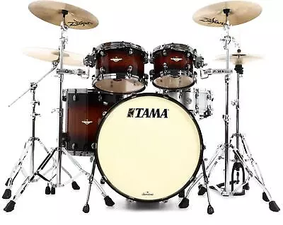 Tama Starclassic Maple 4-piece Shell Pack - Tobacco Sunburst Movingui - Black • $3799.99