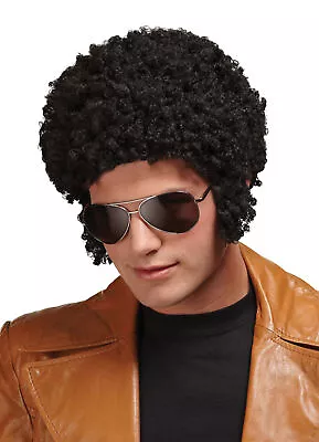 Black Short Afro Tight Curly Wig With Sideburns Costume Dress Mr176008 • $7.71