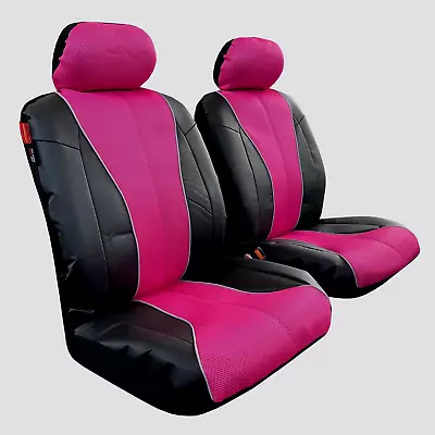 $86.89 • Buy Leather Seat Covers Set Universal Pink Black Mesh Cushion For Cars Trucks SUV