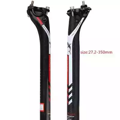 MTB Road Seatpost Carbon Fiber Saddle Seatpost Bike Parts 27.2/30.8/31.6*350mm • $54.18