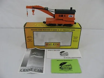 MTH Railking O/O-27 Amtrak Operating Crane Car #30-7918 Read! • $49.99