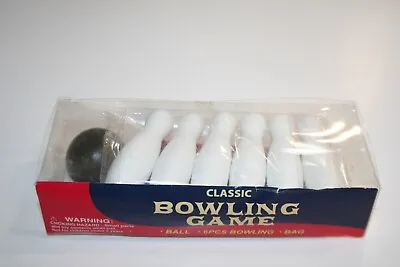 Miniature Bowling Game- 7pcs Wooden Pins With 1  Wood Ball Kids Activities • $7.99