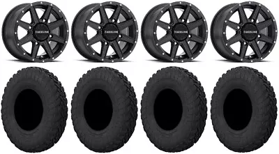 Raceline Hostage 14  Wheels Black 30  Gripper R/T Tires Kawasaki Mule Pro FXT • $1418.56