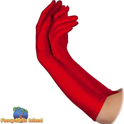 £4.19 • Buy Wicked Long Gloves Red Lurex Lame Adults Fancy Dress