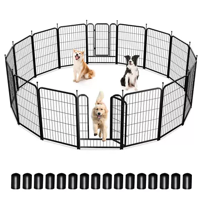 32 /40 H Heavy Duty Dog Playpen 16 Panels Exercise Pen Pet Fence Cage With Doors • $129.99