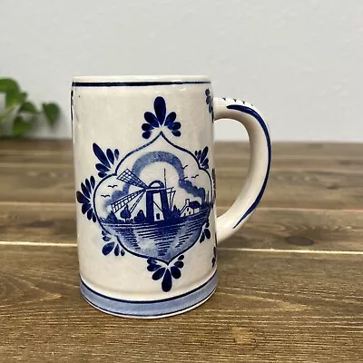 Delft Blue Mug Windmill 5in Tall Hand Painted In Holland • $16.72