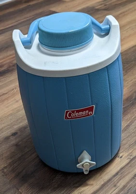 $17.99 • Buy Vintage Canadian Coleman Blue & White Water Jug Drin Dispenser Cooler Camping