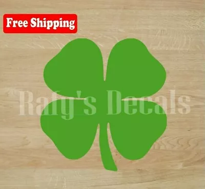 Four Leaf Clover Vinyl Decal Car Window Lucky Leaves Charm Faith Choose Color • $2.69