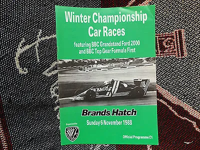 £4.29 • Buy 1988 Brands Hatch Programme 6/11/88 - Winter Championship Car Races
