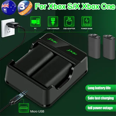 USB Dual Controller Battery Charger Dock For XBOX X/S ONE + Rechargeable Battery • $25.99
