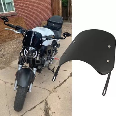 Universal Motorcycle 5-7'' Round Headlight Fairing Windshield Windscreen Smoke • $26.59