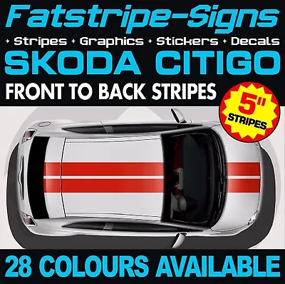 £29.99 • Buy To Fit SKODA CITIGO STRIPES GRAPHICS STICKERS DECALS 1.0 SPORT CAR RACING VIPER