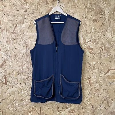 Musto Clay Shooting Vest Gilet Large Blue Patch D30 Multi Pocket Skeet Mens • £44.99