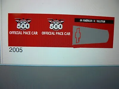 2005 Indy Pace Car Decals  1:18 Custom • $14.99