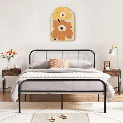 $129.95 • Buy Double Bed Frame Base Black Metal Platform Mattress Foundation With Storage