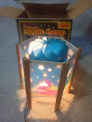 Vintage Motion Lamp Christmas Revolving Magic Light Santa Reindeer & Originl Box • $34.99