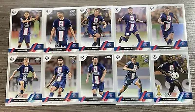 2022-23 Topps Chrome UEFA PSG Team Set Messi Mbappe++ (10) Cards • $7.50