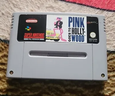 PINK GOES TO HOLLYWOOD : Super Nintendo Game *Genuine : Good Condition* SNES PAL • £23.99