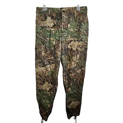 Vintage Liberty Realtree Mens Camo Hunting Pants With Drawstring Ankle 36-38 • $17.76