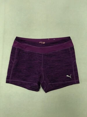 $17 • Buy Puma Purple Size L / 14 Womens Active Sweat Gym Shorts Polyester Elastane