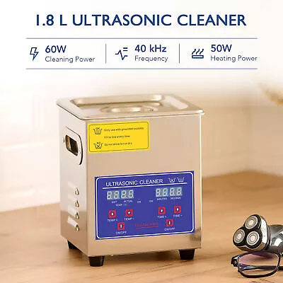 CO-Z Ultrasonic Cleaner 2 L Stainless Steel Sonic Wave Tank Jewelry Watch Clean • $69.99