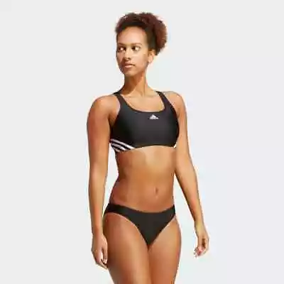 Adidas Women's 3 Bars Stripe Bikini Swimsuit Swimming Costume IB5985 BNWT • $24.80