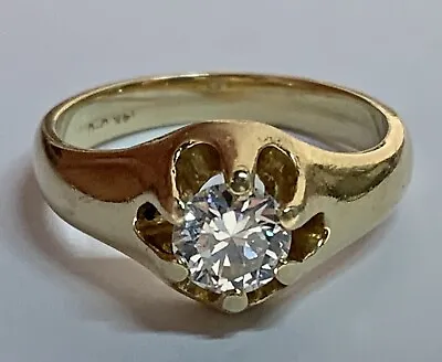 14k Solid Yellow Gold Diamond Ring. Estate Vintage  Antique Transitional Cut • £1278.80