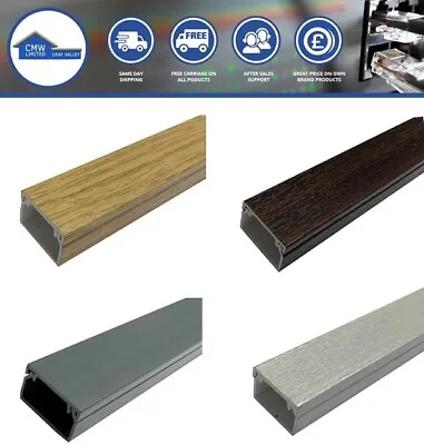 Self Adhesive Grey/Wood/Aluminium Mini Trunking 25mm X 16mm 3m Cable Management • £46.78