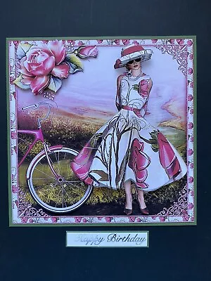£3.60 • Buy Handcrafted  Female Decoupaged Lady Birthday Card Topper  For Card Making