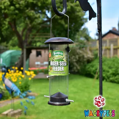 SUPA METAL NIGER SEED FEEDER & 500G NYJER SEED For Goldfinch / Wild Bird • £7.59