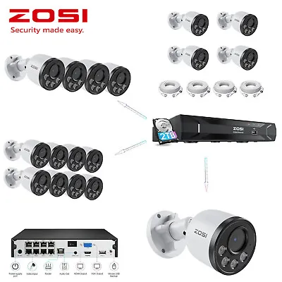 ZOSI Mix 4MP CCTV POE Home Security Camera System 8CH NVR 2TB 100ft Night Vision • $229.99