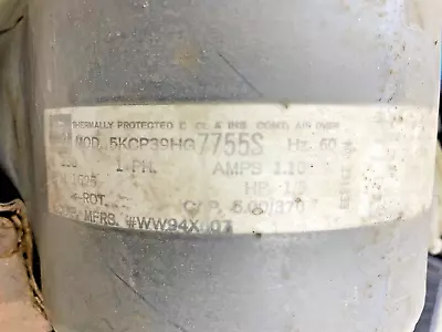 Vintage 1 Ph 1.10 Amps 60 Hz 230v 1625 Rpm 1/5 Hp Motor • $10