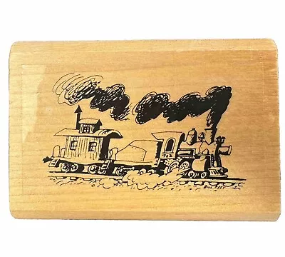 Kidstamps Bill Peet Train Rubber Stamp 1985 Loose Caboose Railroadiana Wood Mnt • $34.50