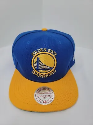 NBA Golden State Warriors Blue/Yellow Snapback HAT Mitchell & Ness Embroidered • $12.34