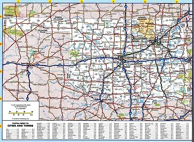 OKLAHOMA STATE ROAD MAP GLOSSY POSTER PICTURE PHOTO PRINT Highway City 3402 • $14.99