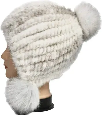 Handmade Women’s Teen Children’s Genuine Mink Fur Knitted Beanie Hat One Size • $39.90