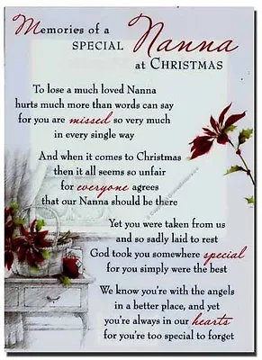 Grave Card / Christmas - Nanna- FREE Holder-CMX02 Grandmother Funeral Memoriam • £1.85