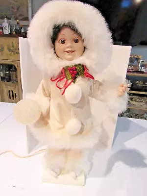 Vntg Christmas Telco Motion-ettes Animated Lighted Eskimo Girl Snowbaby - WORKS • $39.99