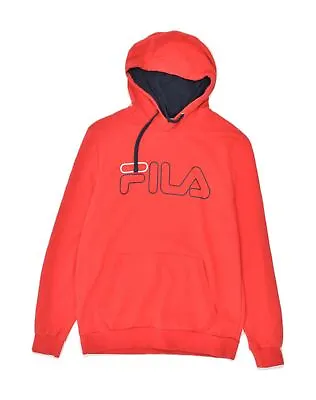 FILA Mens Slim Graphic Hoodie Jumper Large Red Cotton AG25 • $21.88