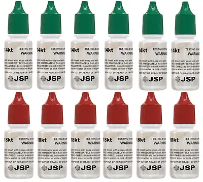 12 Bottles 14K & 18K Gold Jewelry Testing Acid Precious Metals 6 Pack Oro Tester • $31.25